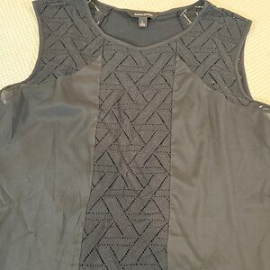 Banana Republic Black Geometric Sleeveless Blouse